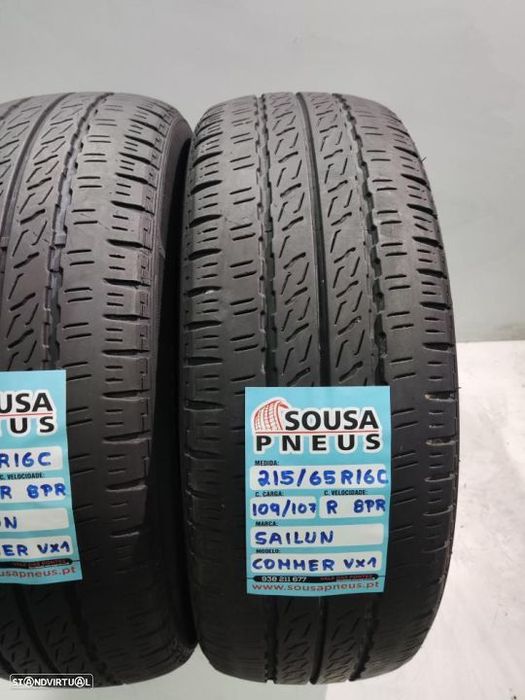 2 pneus semi novos 215-65r16c - oferta dos portes 90 euros