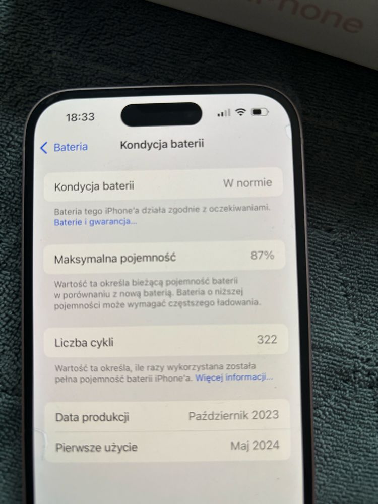 Iphone 15 128gb róż stan idealny cały komplet