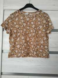Siateczkowy t-shirt top hive seven z motywem liści jesienny