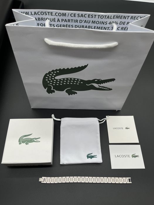 Bransoleta Meska Lacoste Metropole Nowa Srebrna