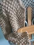 ażurowy sweter na drutach wełna  S M handmade