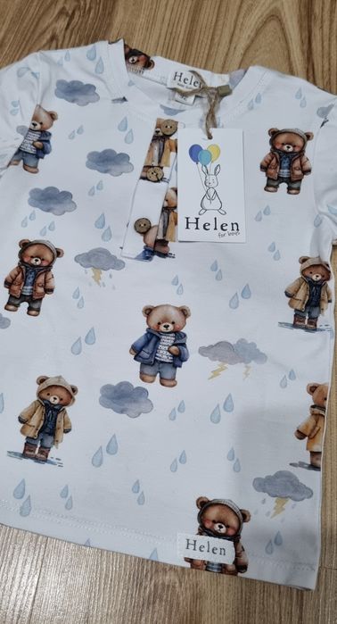 Bluzka z długim rękawem Helen misie  chłopiec roz.92 NOWA!