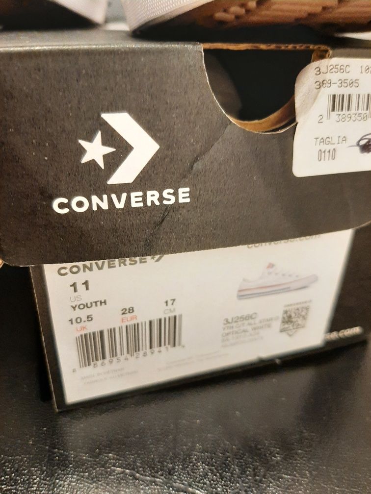 Converse dziecięce Białe rozmiar 28