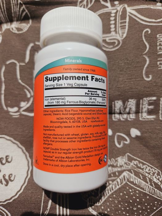 Now Foods железо 18 36 мг комплекс 27 Iron double strength complex