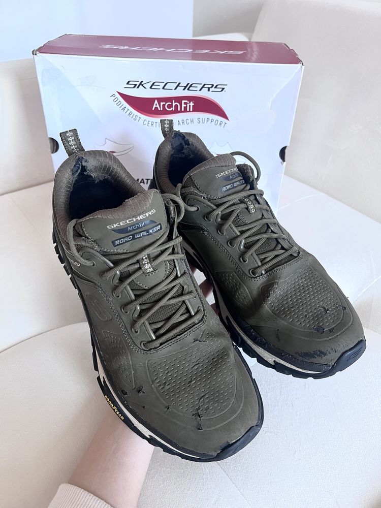 Skechers 44 khaki goodyear buty meskie sportowe wodoodporne waterproof