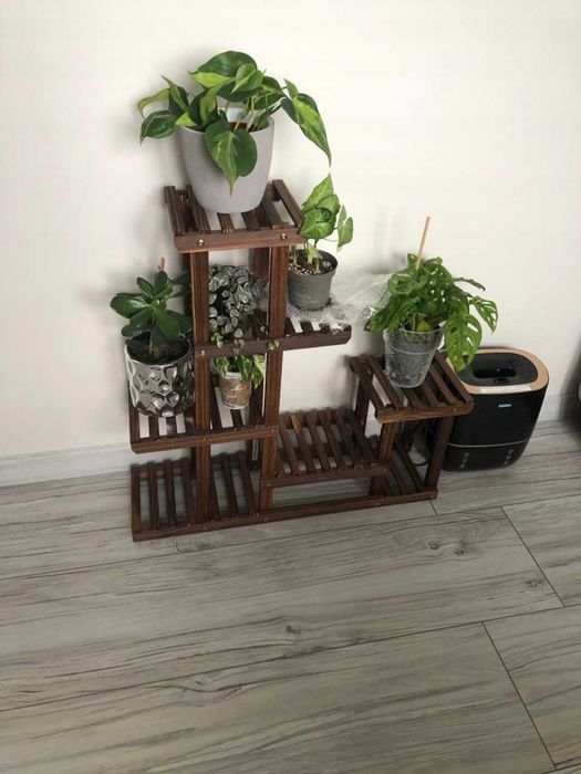 Kwietnik Drewniany Stojący Drabinka Regał Stojak Na Kwiaty Rośliny
