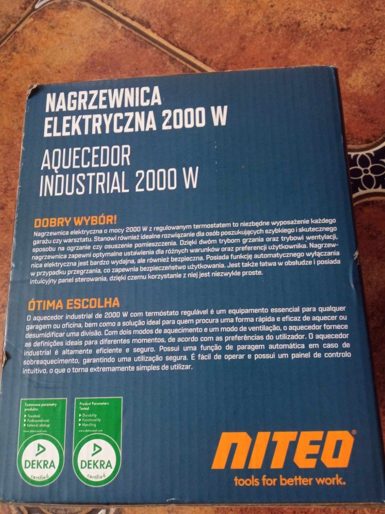 Nowa nagrzewnica elektryczna 2000 W