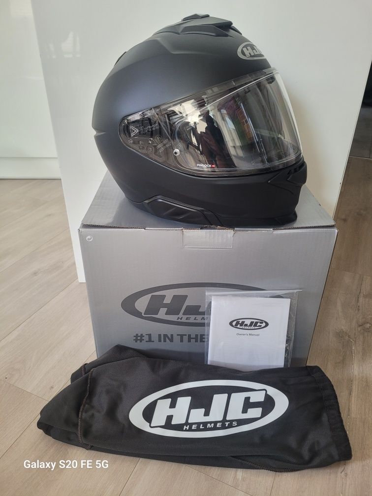 Kask integralny HJC I71 "S" czarny mat z pinlokiem + rękawice