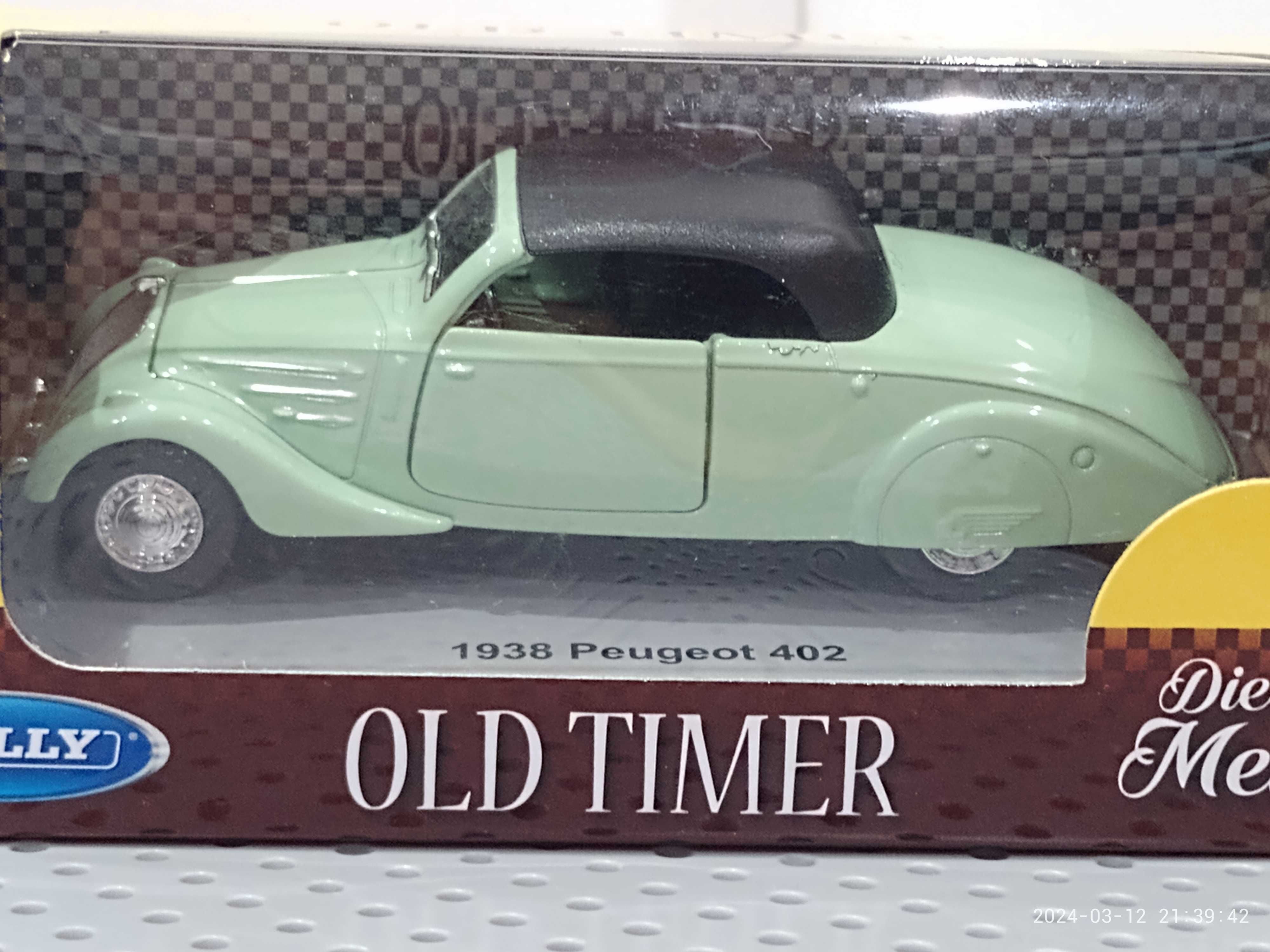 PEUGEOT 402 NOWY model auta WELLY skala 1:32 (1938 rok)