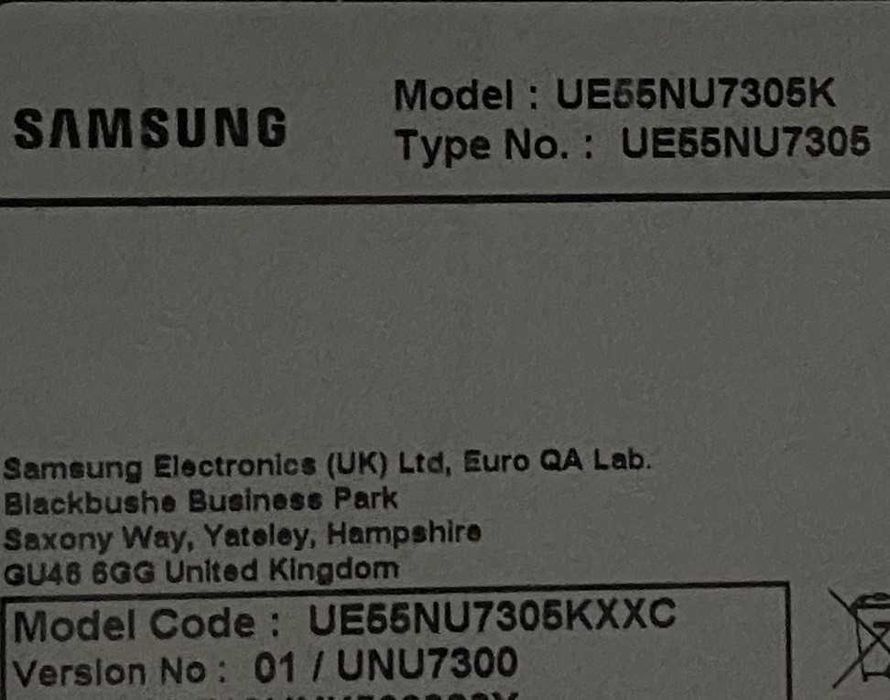 Peças TV Samsung UE55NU7305K