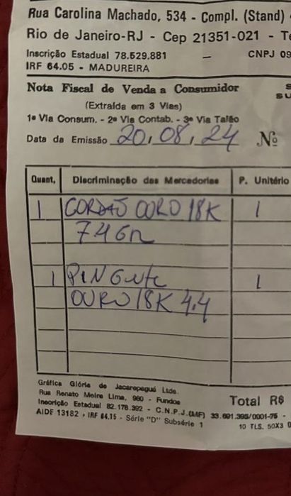 Cordao ouro 18k com pingente