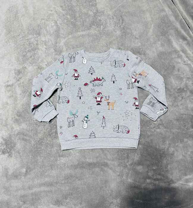 Bluza świąteczna 6-7lat 116-122cm mikołaj święta renifer bałwan dino