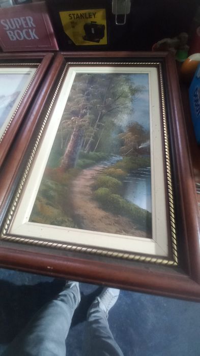 3 quadros pintados a mão