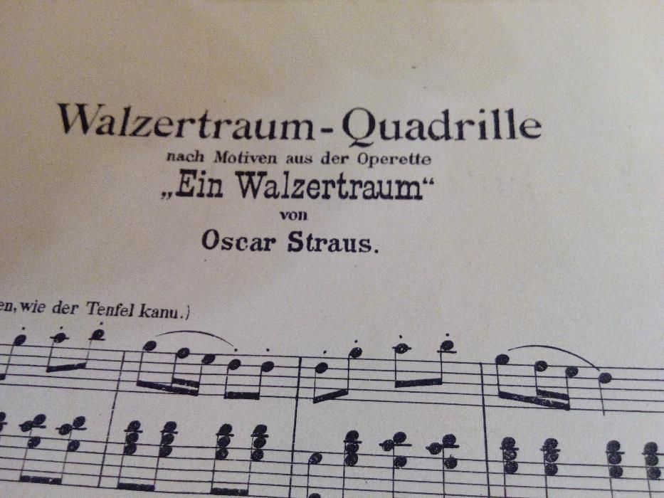 Partitura musical antiga - Oscar Straus.