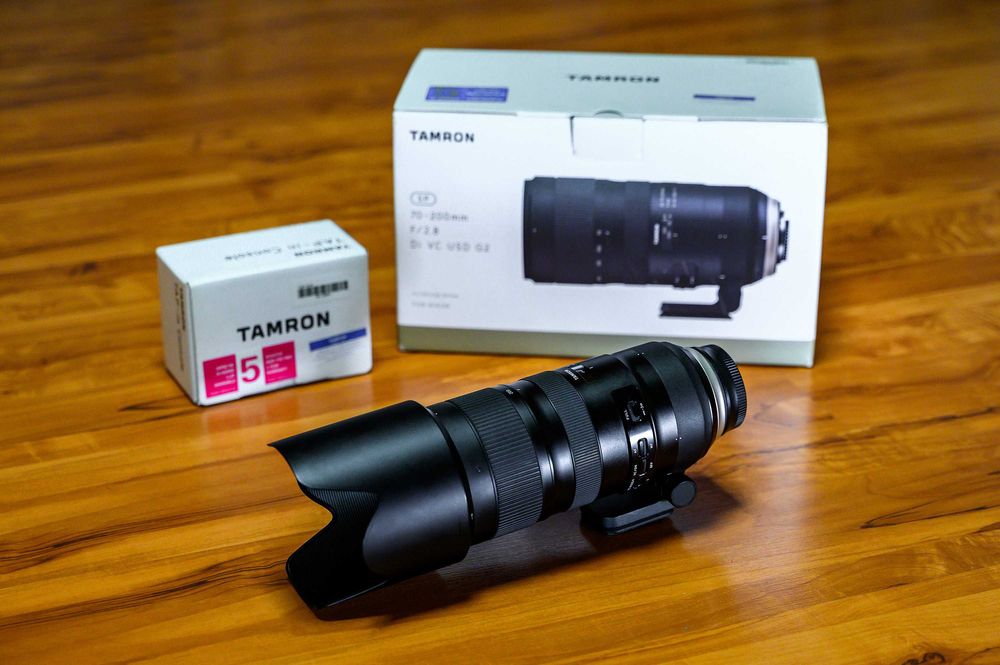 Tamron 70-200mm f2.8 G2 do Nikon F + adapter TAP-in Console