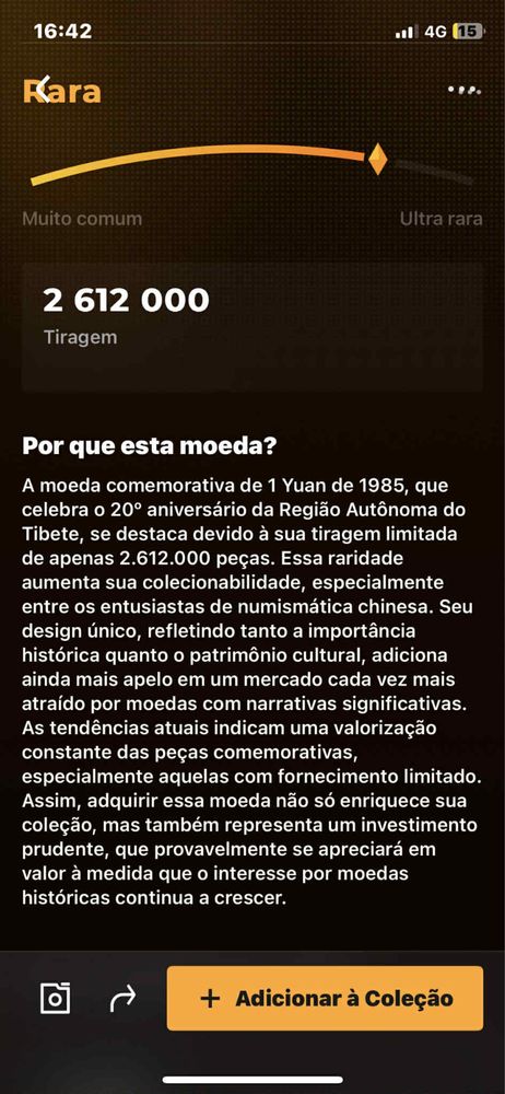 Moeda 1 yuan coleçao