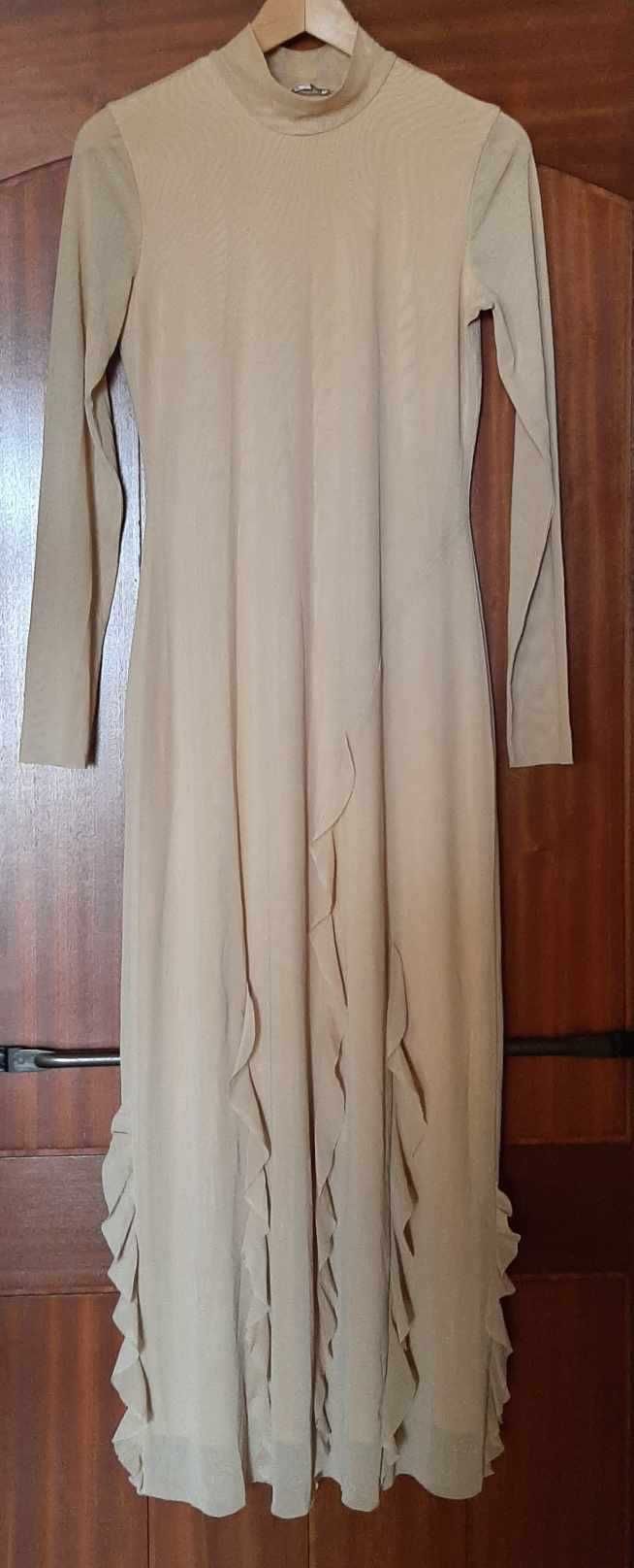 Vestido malha bege, Zara, Novo sem etiqueta