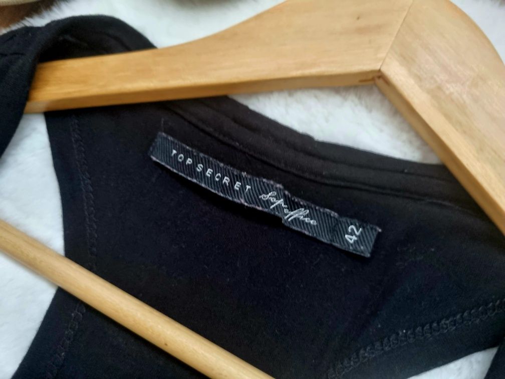 Bluzka damska bokserka czarna cekiny Top Secret r. XL 42 lato wakacje