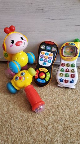 Дитячі музичні іграшки, телефон дитячий, пульт, молоток, гусениця