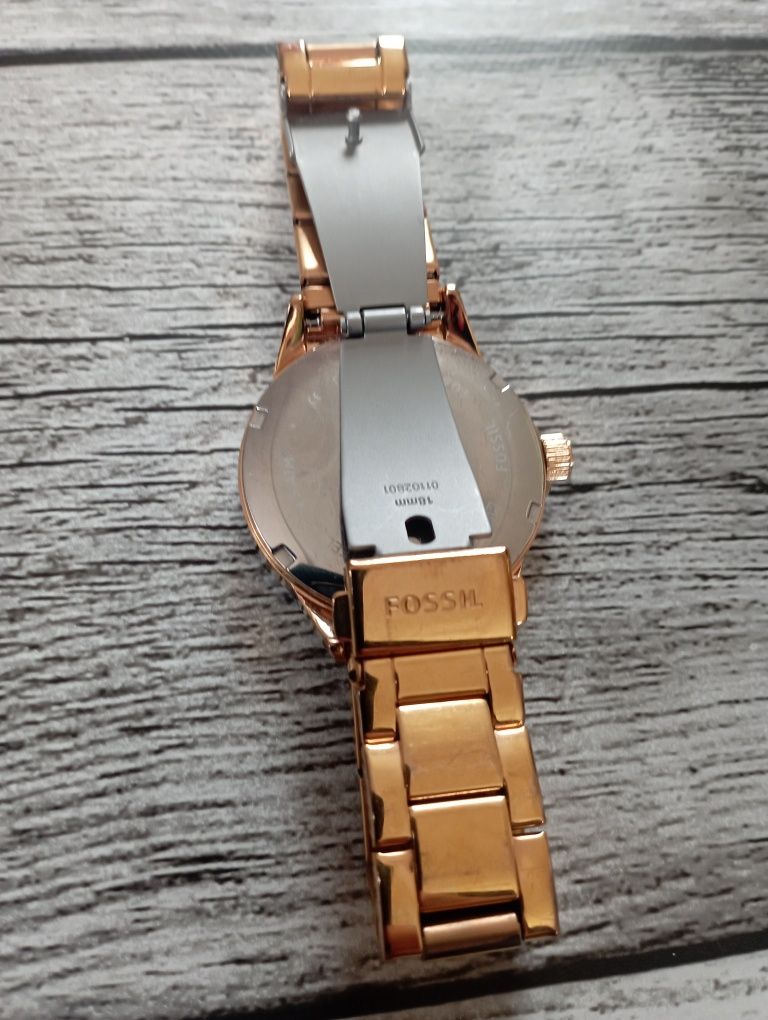 Oryginalny złoty zegarek damski Fossil BQ 3210