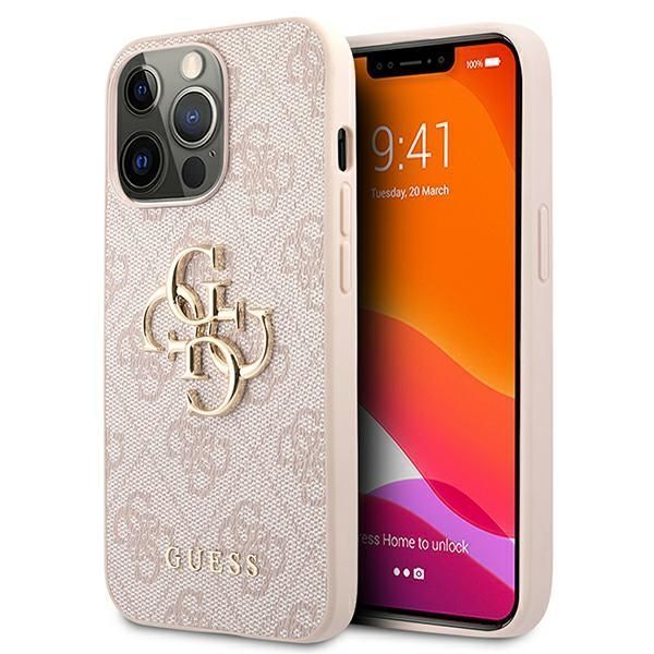 Guess Etui Ochronne iPhone 13 Pro / 13 6,1" Różowe - 4G Big Metal Logo