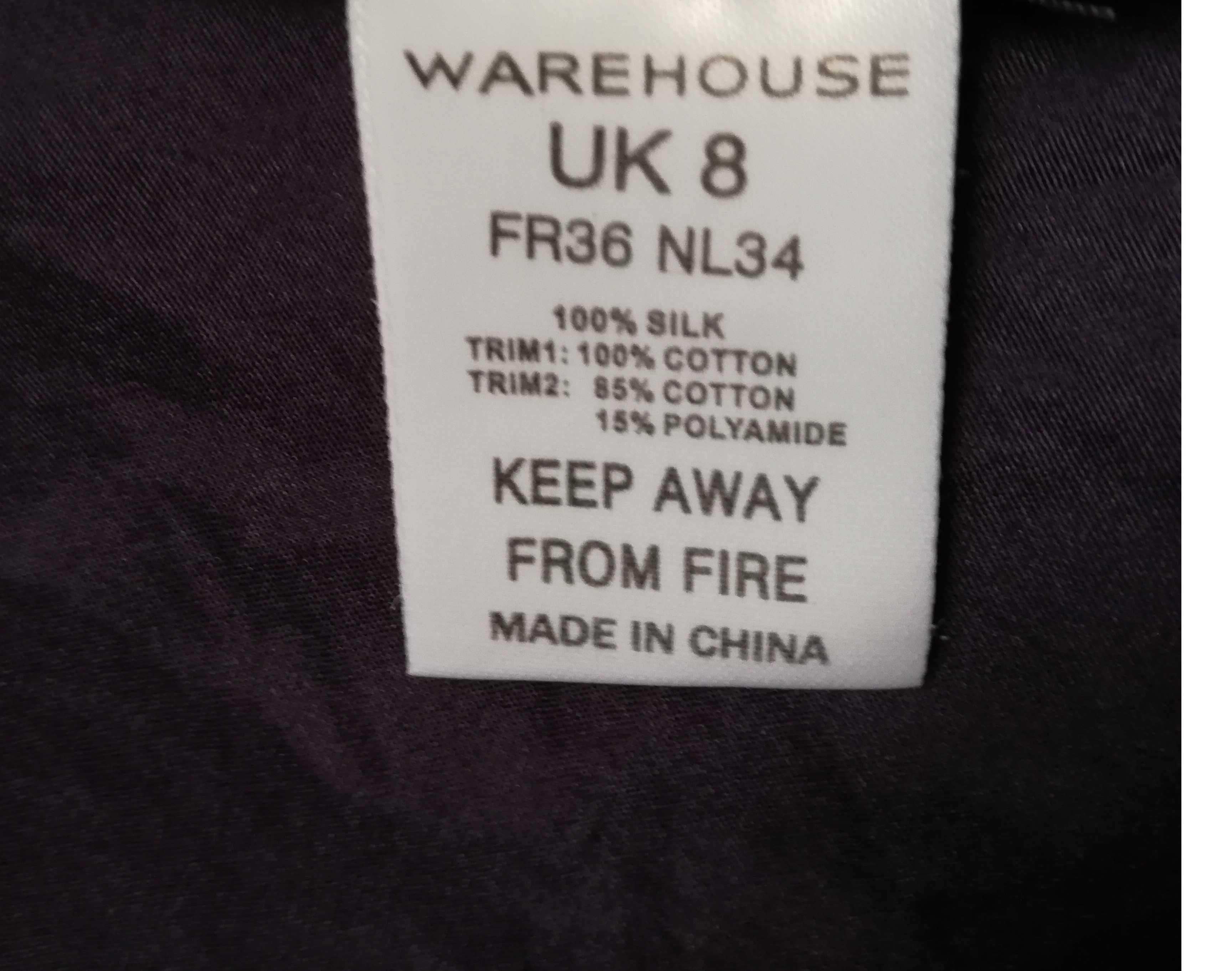 Damska bluzka jedwabna koszulowa Warehouse 36 / S jedwab naturalny