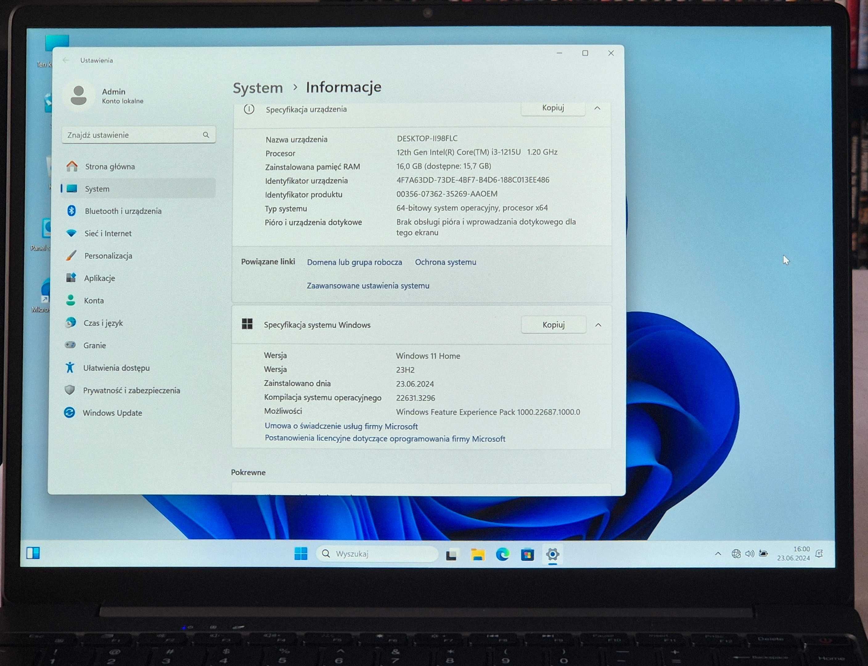 Laptop Chuwi CoreBook X 14 / Intel Core i3 16 GB / 512 GB