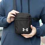 сумка мессенджер under armour черная из ткани барсетка через плечо