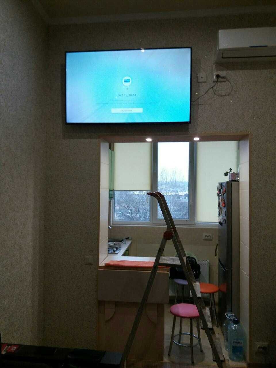 монтаж телевизора на стену в г. Одесса,Повесить ТВ на стену Одесса