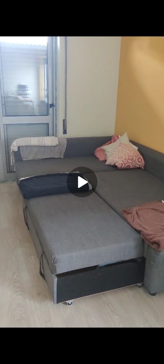 Sofá-cama de canto com arrumação