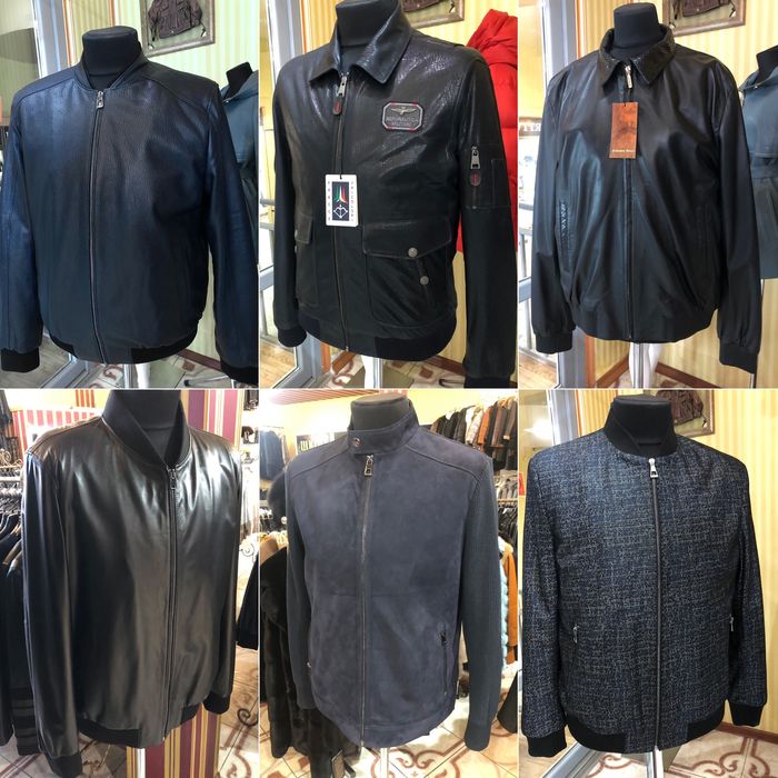 Чоловічі шкіряні бомбери різні моделі див.фото