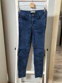 Granatowe Spodnie Cropp 38 M rurki skinny