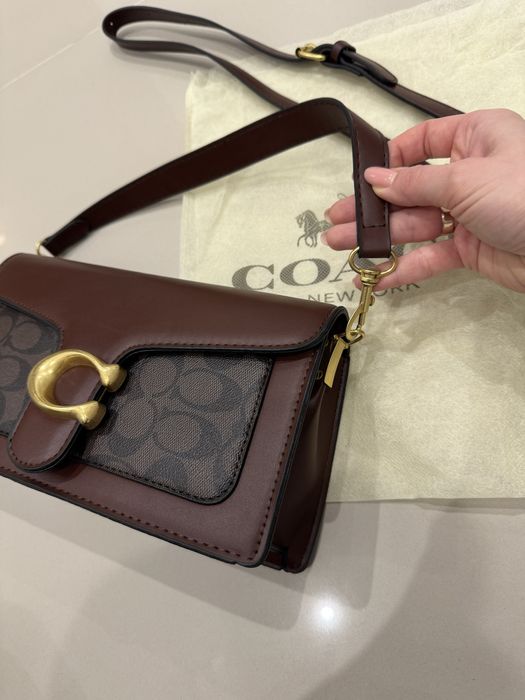 Жіноча сумочка Coach Tabby коричнева сумка шоколадний колір