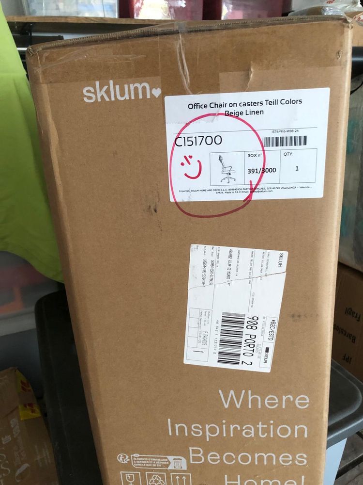Cadeira de escritorio SKLUM nova em caixa c/ fatura