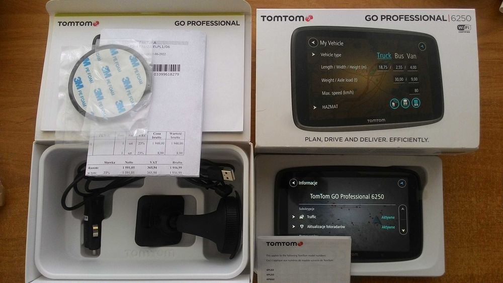 TomTom Professional 6250 Truck karta SIM Live Traffic stan jak nowej !