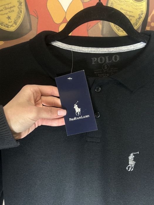 ЦЕНА БЫЛА 3000!Мужской свитер Polo Ralph Lauren черный кофта реглан