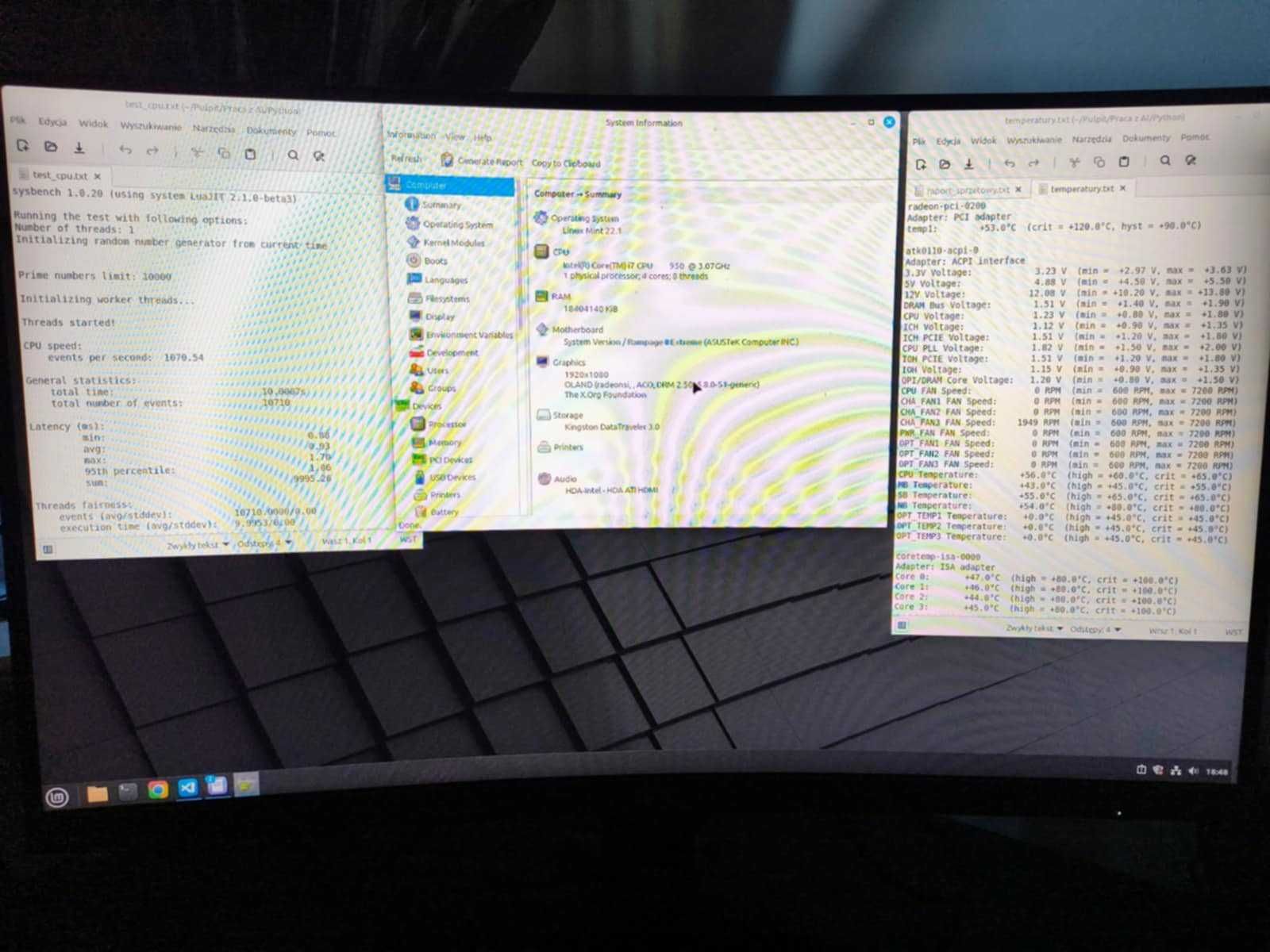 ASUS Rampage II Extreme Intel Core i7-950 MSI RX1650XT, Intel HD Audio