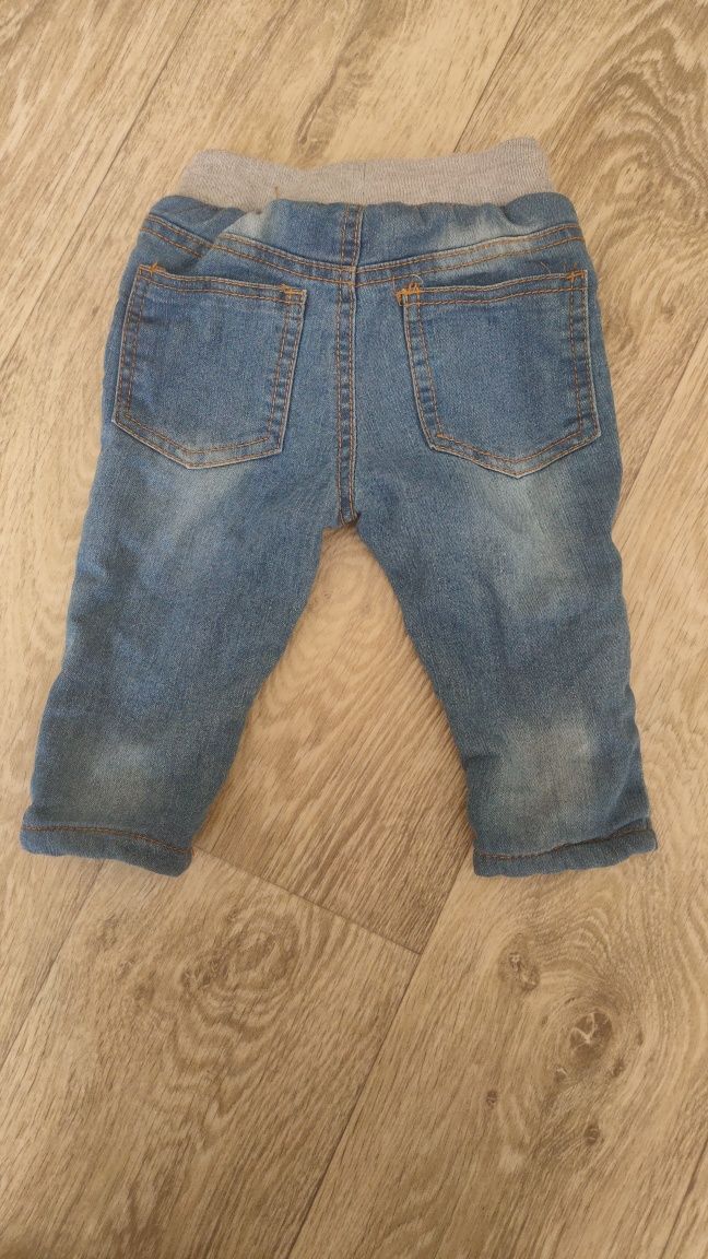 Дитячі утеплені джинси на хлопчика зріст 74 6-9 місяців