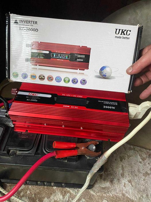 Преобразователь Автомобильный 12V 220V 2000 Вт Перетворювач Инвертор
