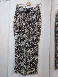 Spodnie haremki 38/M materiałowe spodnie luźne czarne chinosy białe
