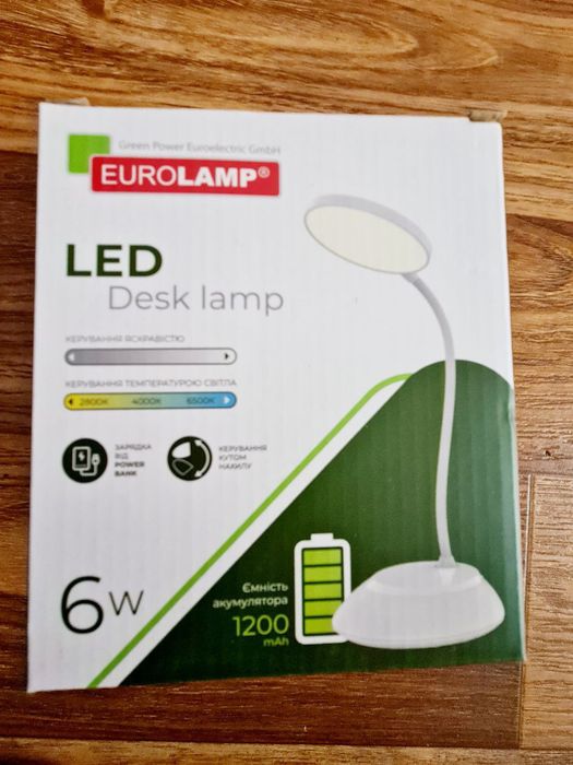Настільна лампа з акумулятором EUROLAMP LED 6W 240lm 2800-6500K 1200mA