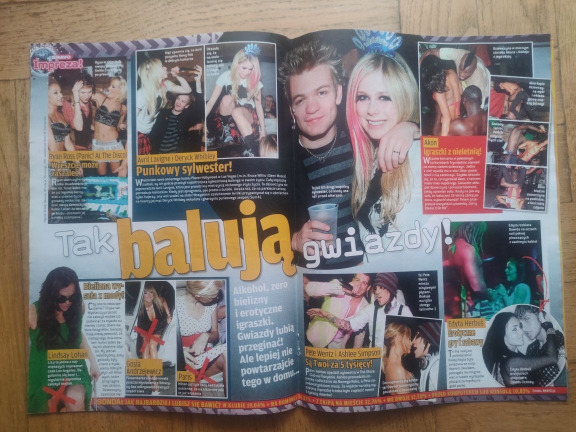 Gazeta Bravo 2008 plakaty Avril Lavigne Tokio Hotel