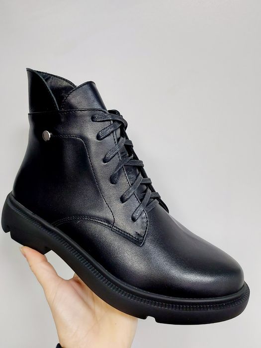 Черевики зимові шкіряні, низький хід , ботинки зима кожа