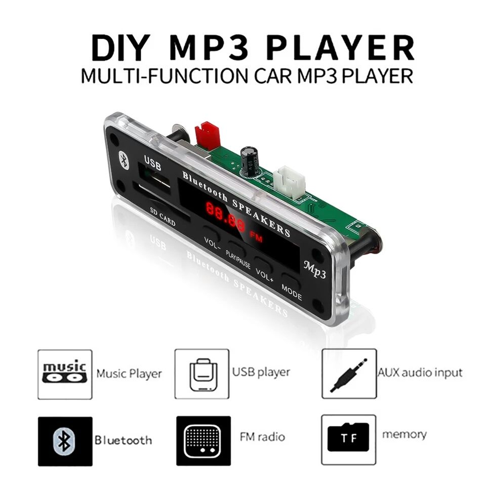 Bluetooth DC5 -12 В MP3 WMA декодер плата аудио модуль. USB SD AUX FM