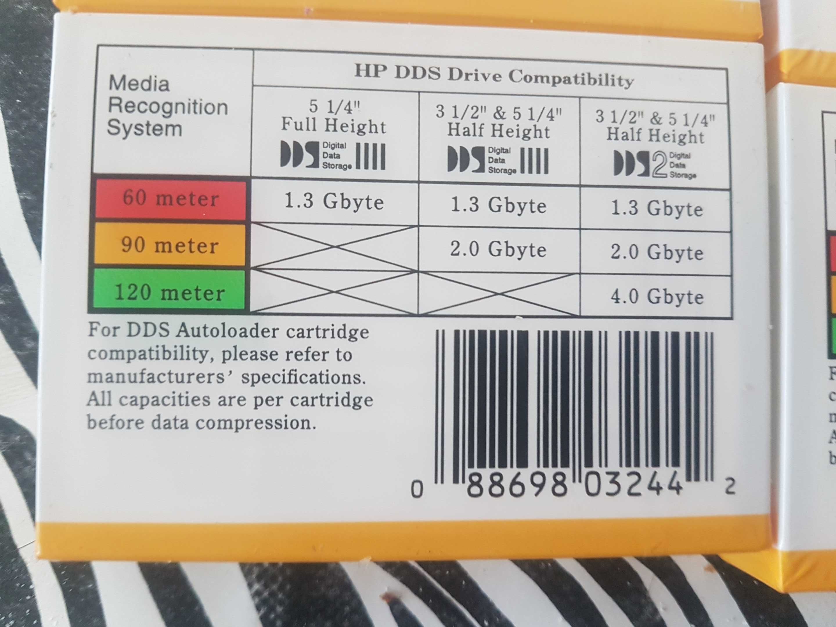 HP 90meter DDS-1 data Cartridge
