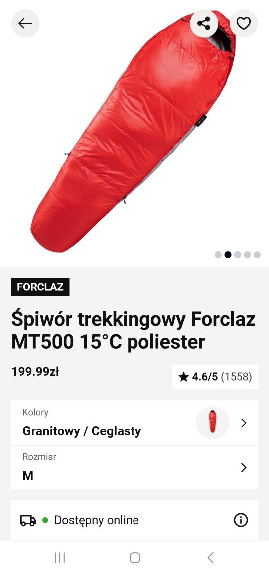 Śpiwor trekkingowy Forclaz 15*C
