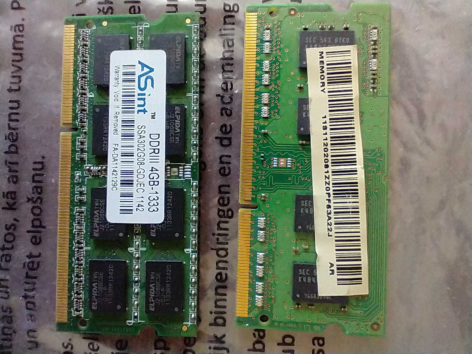 Pamięć DDR3 laptop 2 x 4gb
