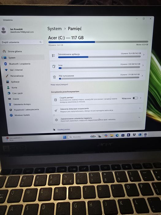 Laptop intel acer Aspire 3 N20C5 Windows 11