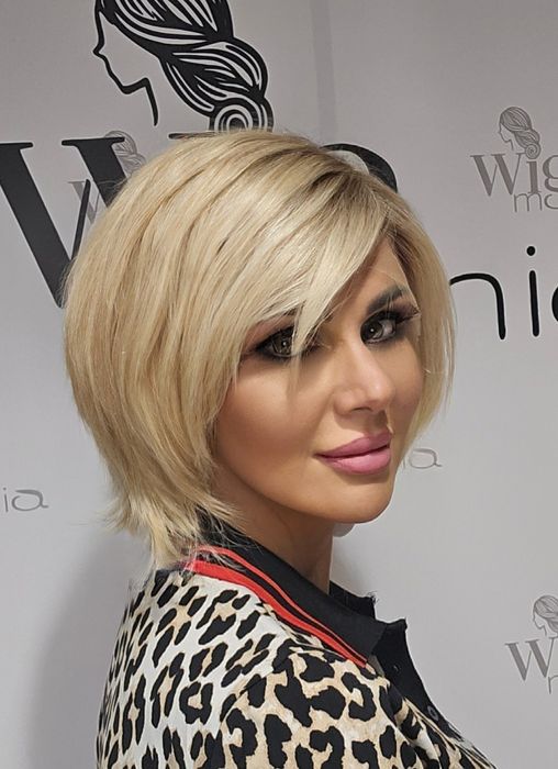 Peruka z włosów naturalnych blond