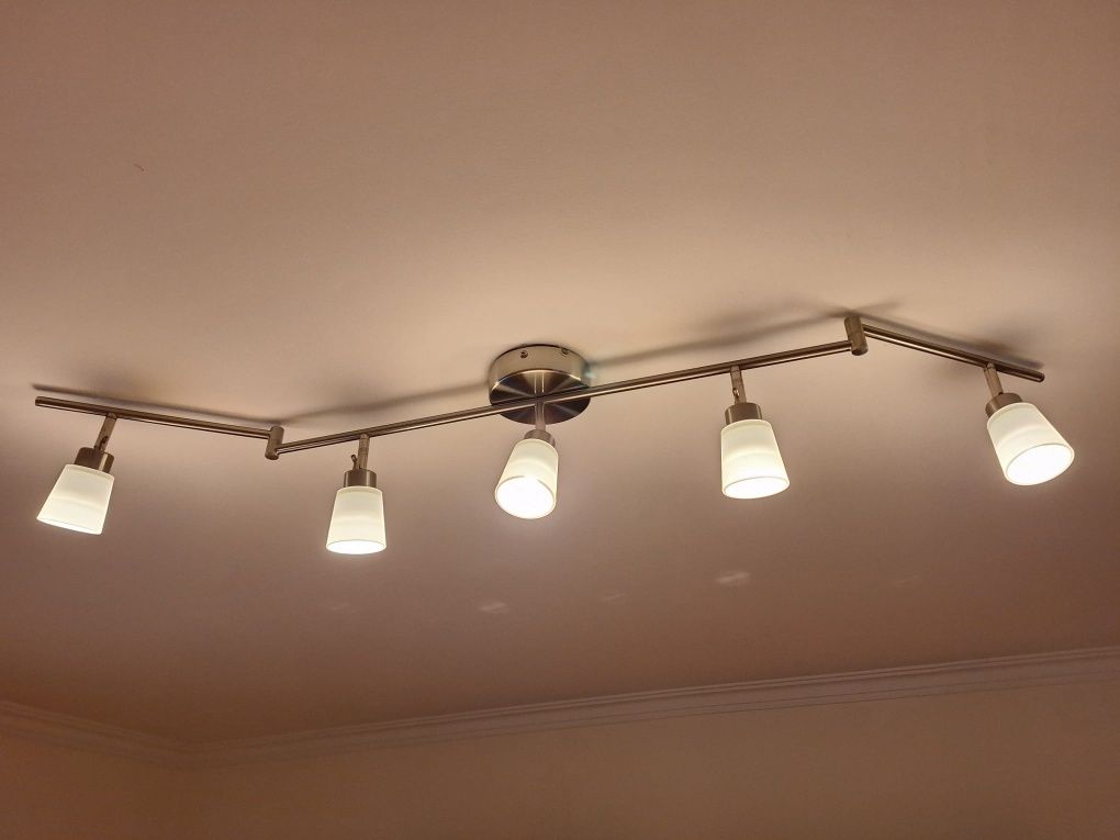 2 un / Candeeiro teto ikea / projetor 5 focos - novo preço
